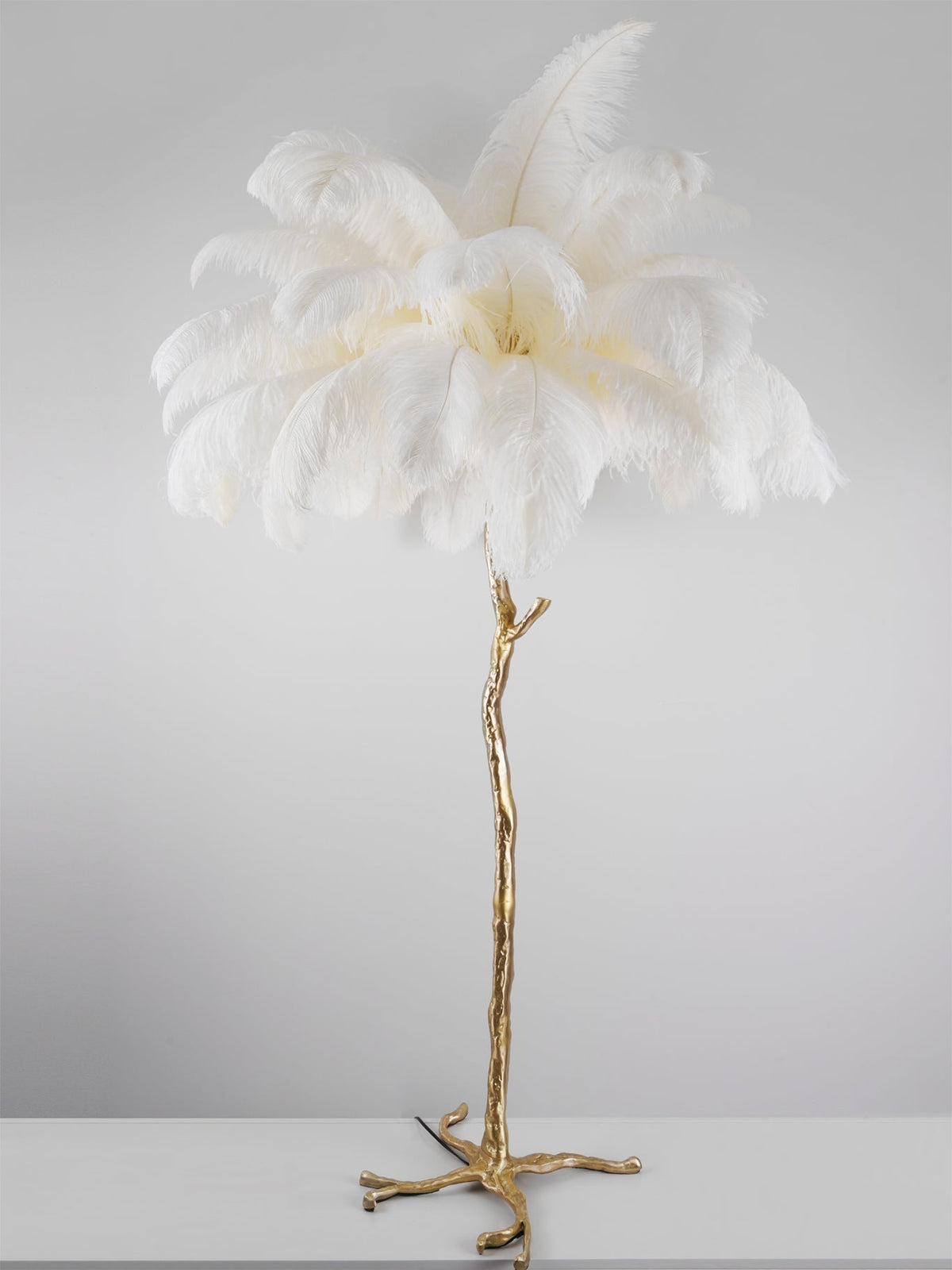 Selis Feather Brass Floor Lamp