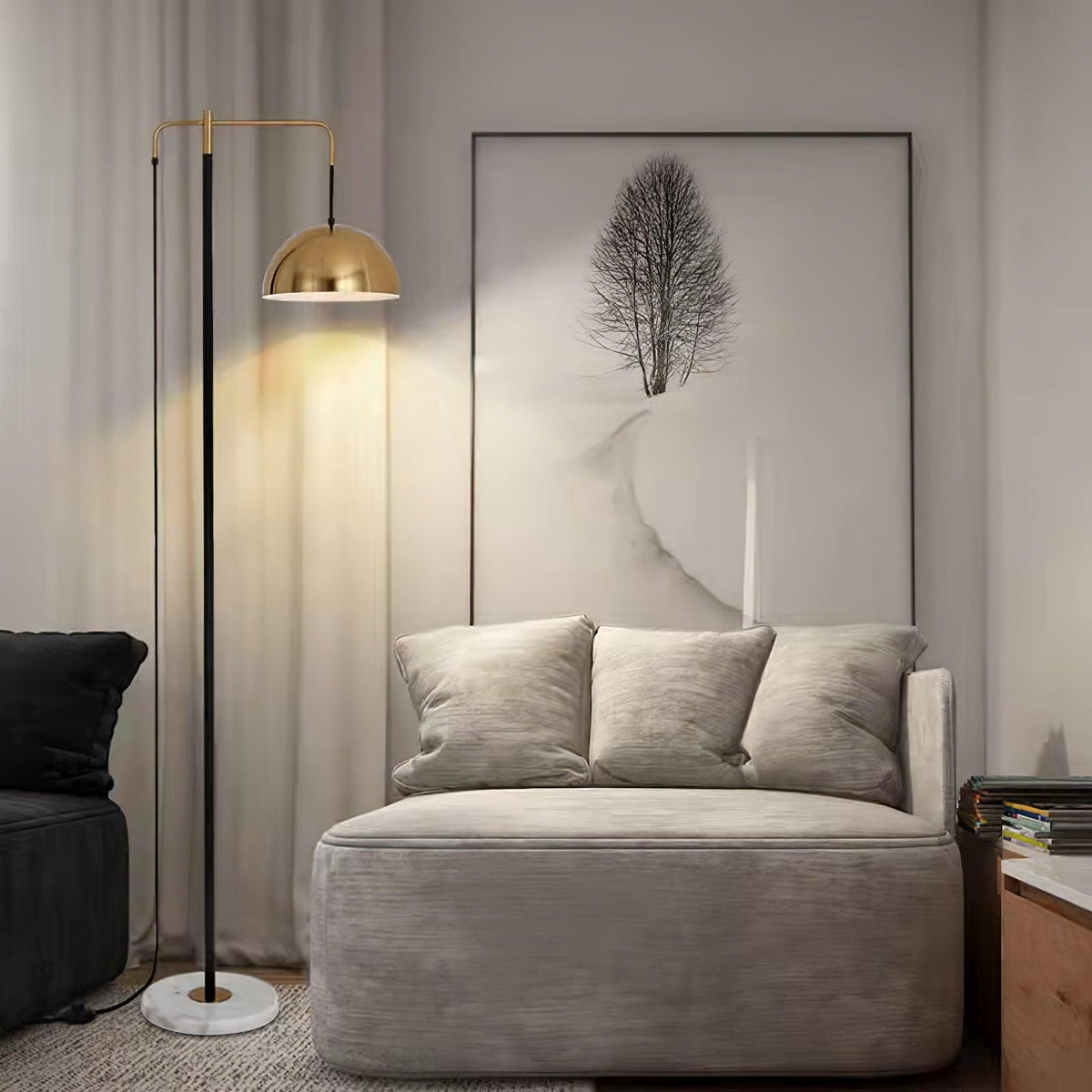 Lumirette Brass Arc Floor Lamp