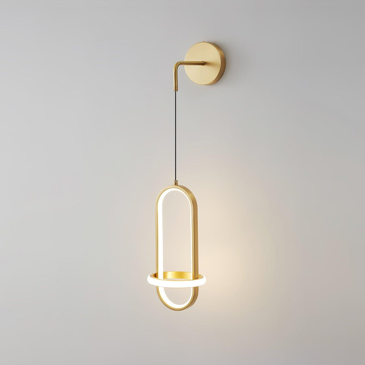 Vivianne Modern Minimalist Oval Brass Wall Light