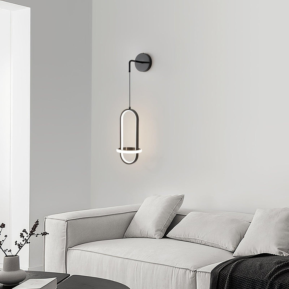 Vivianne Modern Minimalist Oval Brass Wall Light