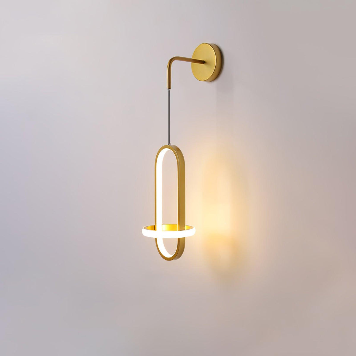 Vivianne Modern Minimalist Oval Brass Wall Light