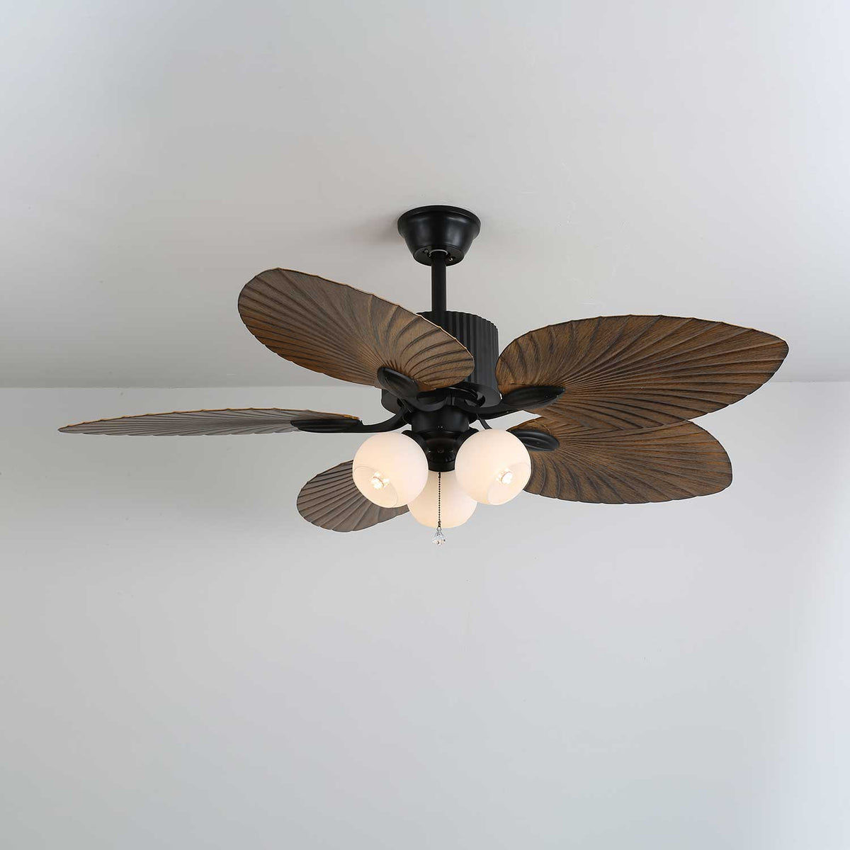 Avinionis Palm Whisper Vintage Wood Ceiling Fan Light