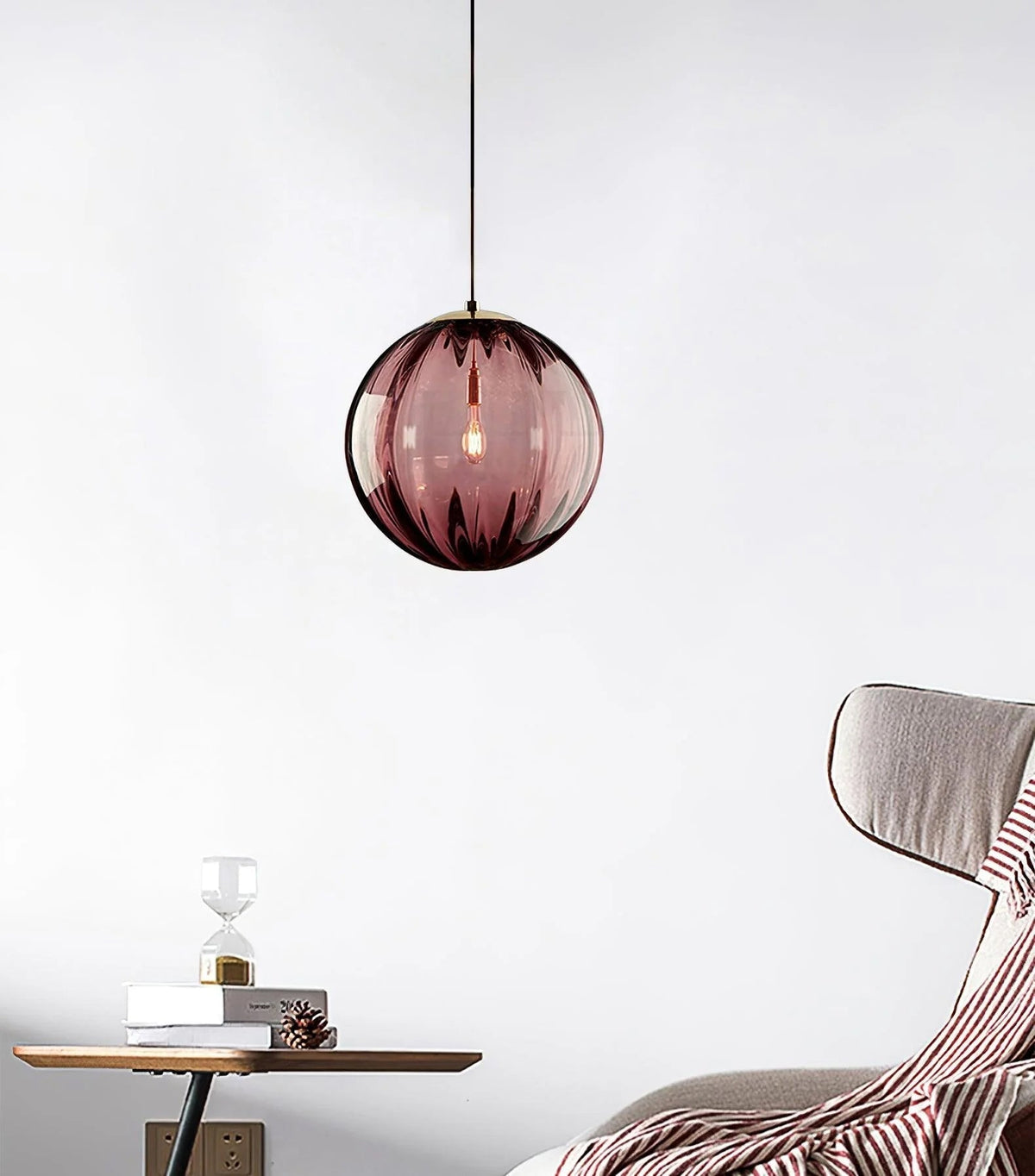 Corven Glass Vintage Pendant Light