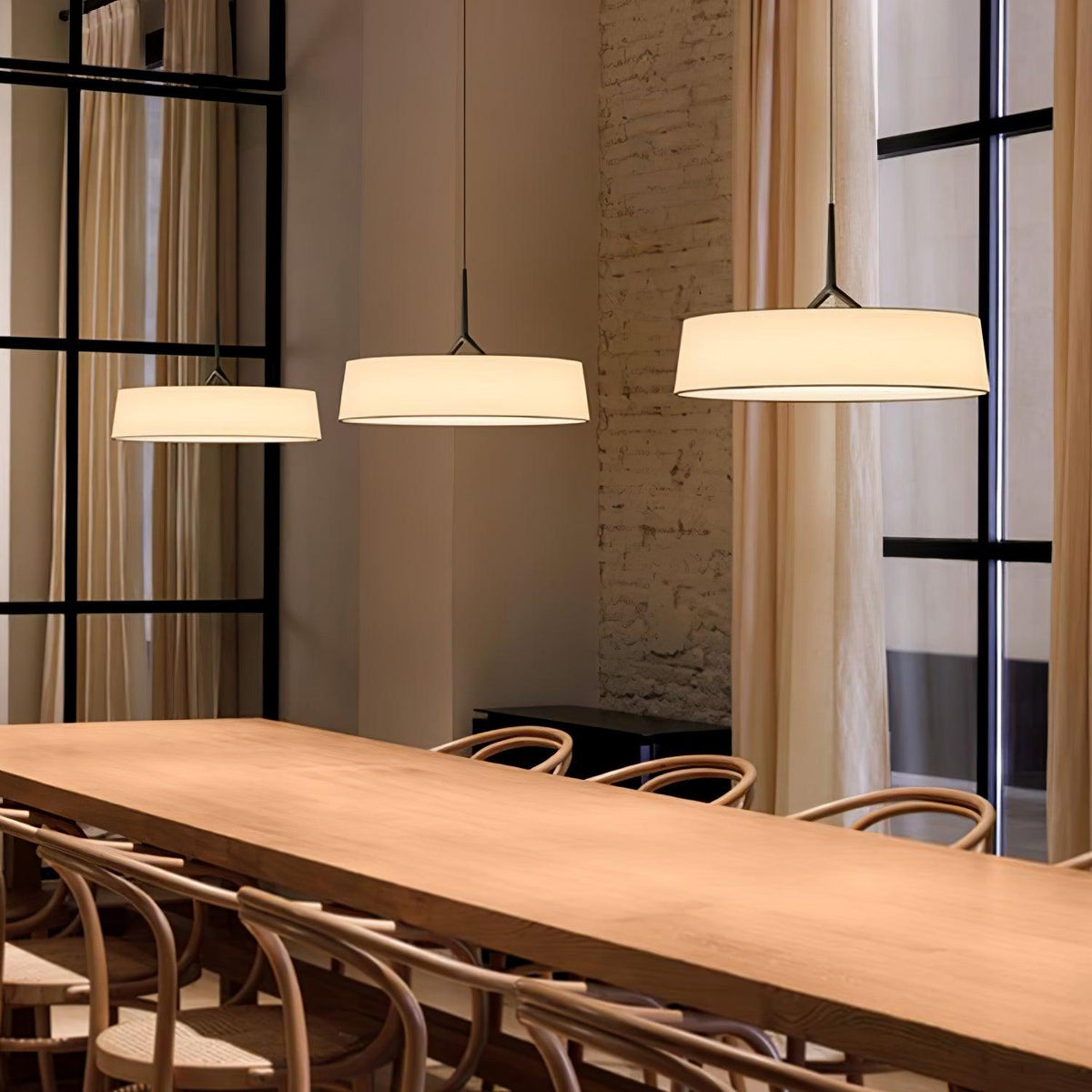 Linisine Cylindrical Fabric Pendant Light