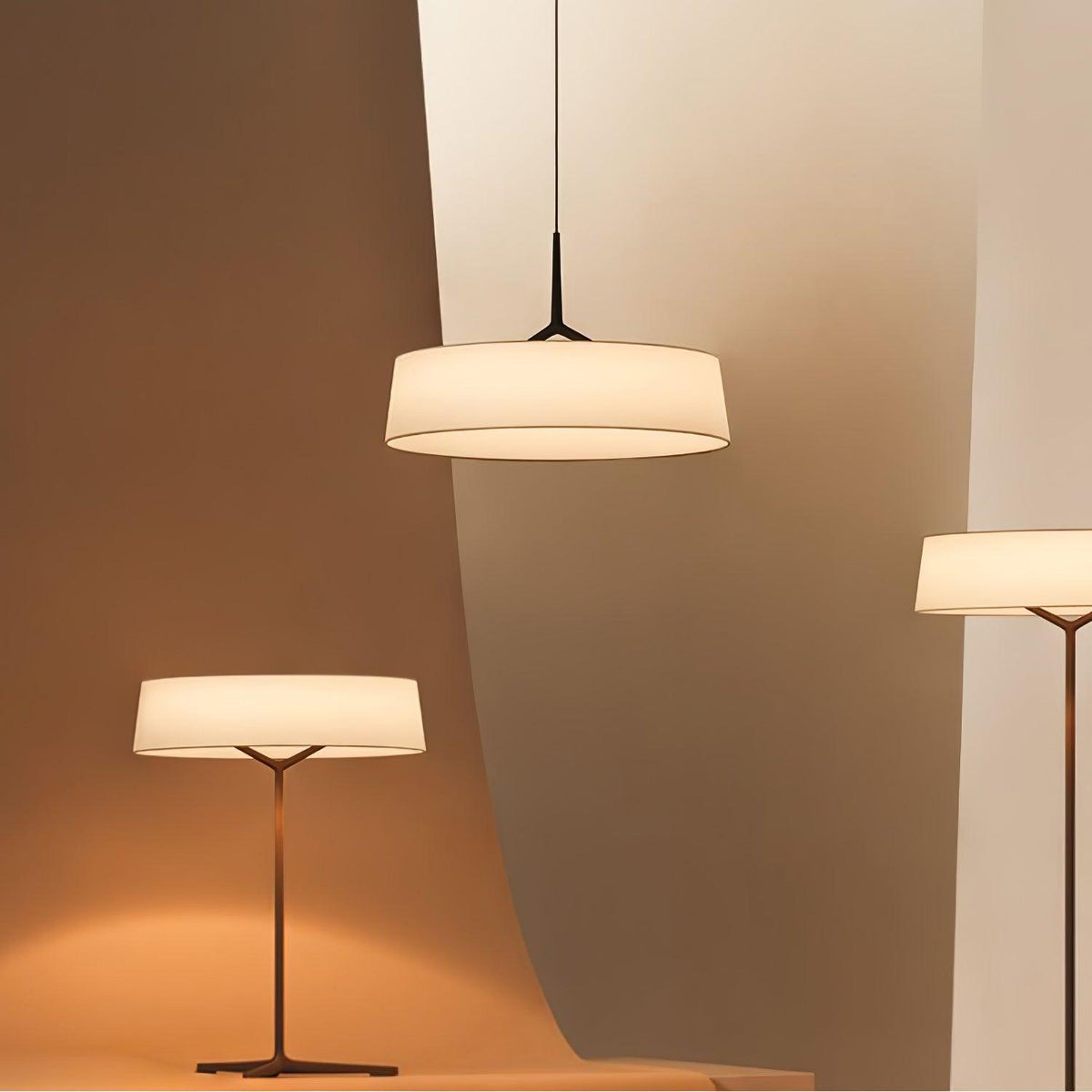 Linisine Cylindrical Fabric Pendant Light
