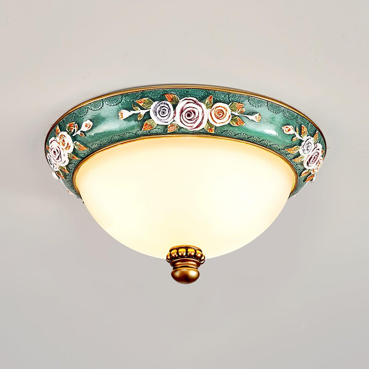 Cexora Pastoral Bowl Resin Glass Ceiling Light