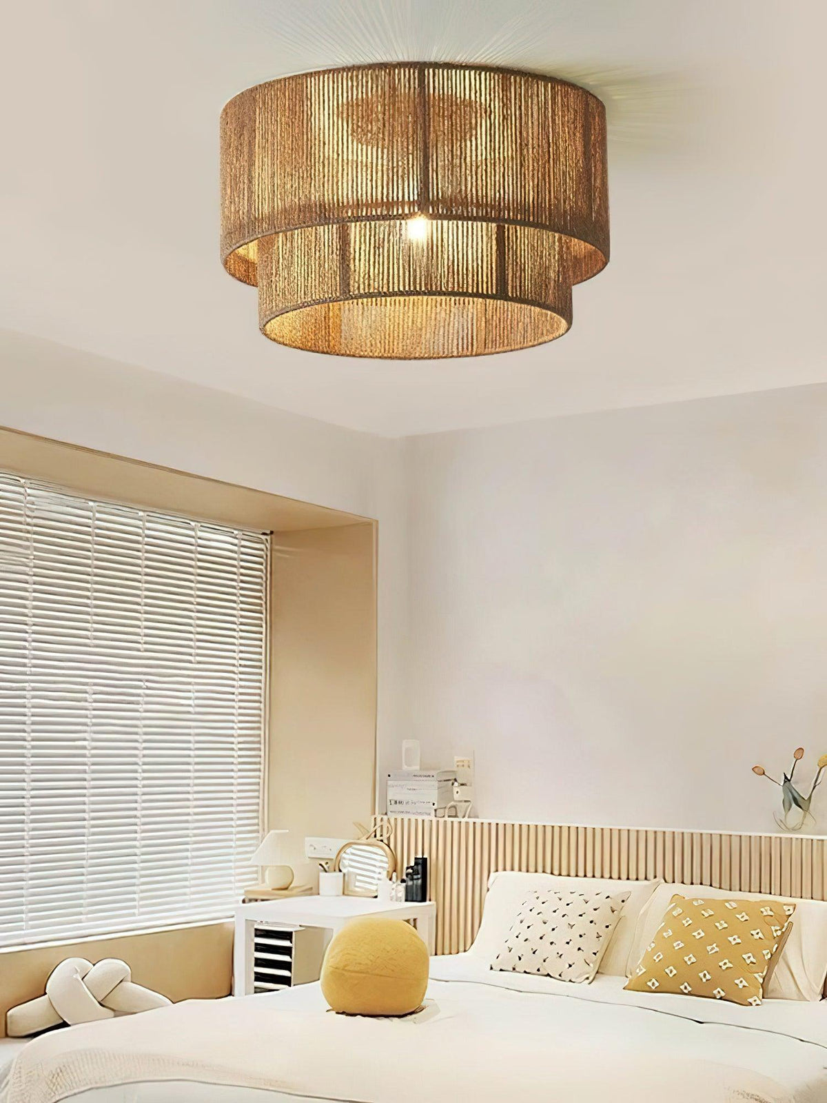 Casora Classic Art Natural Rope Ceiling Light
