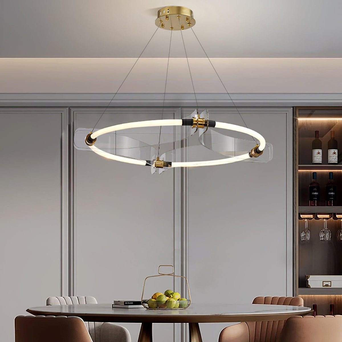 Casanine Chandelier Acrylic Gold Dining