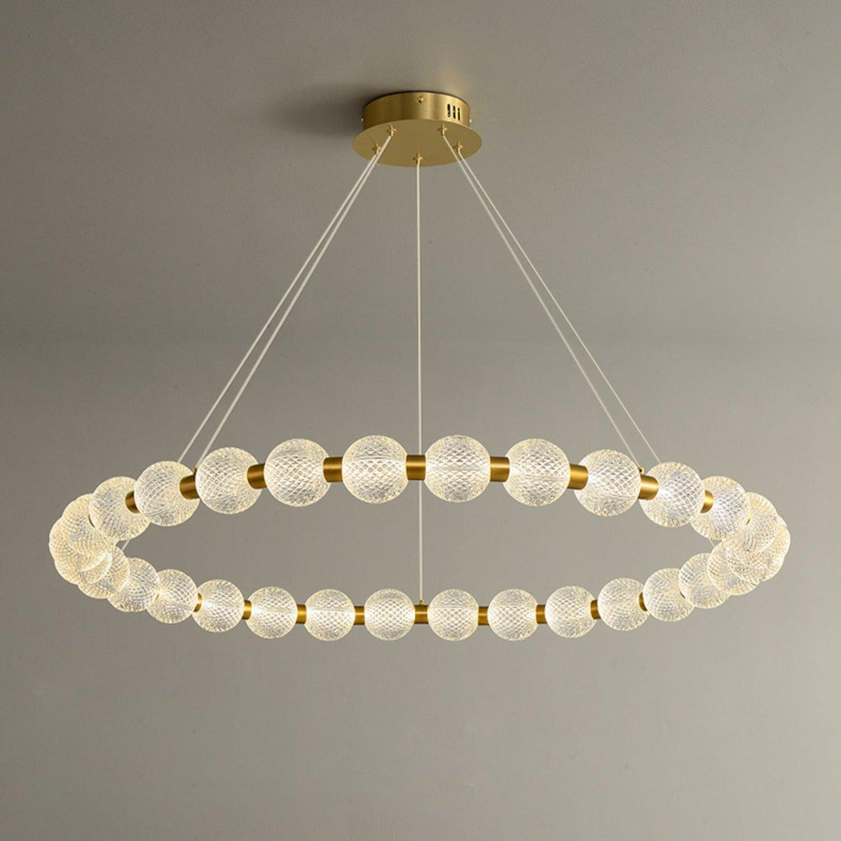 Soleena Chandelier Pearl Gold Ring Elegant