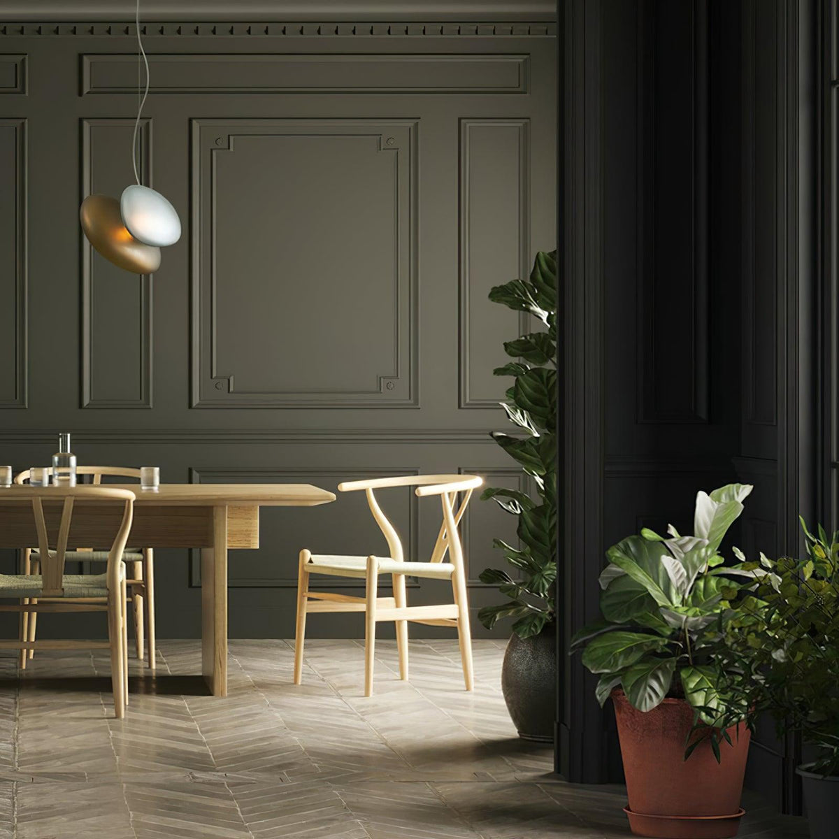 Mervan Frosted Glass Pendant Light