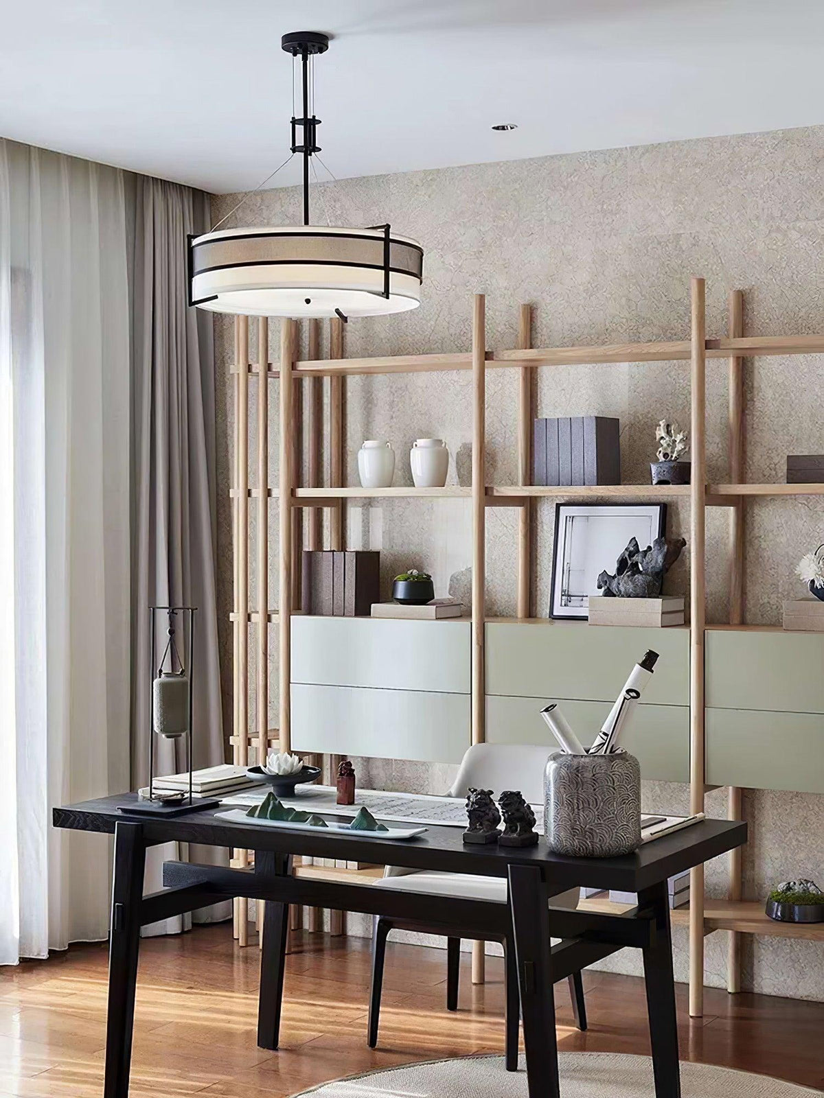 Rivanora Chandelier Pedesina Black Mesh LED