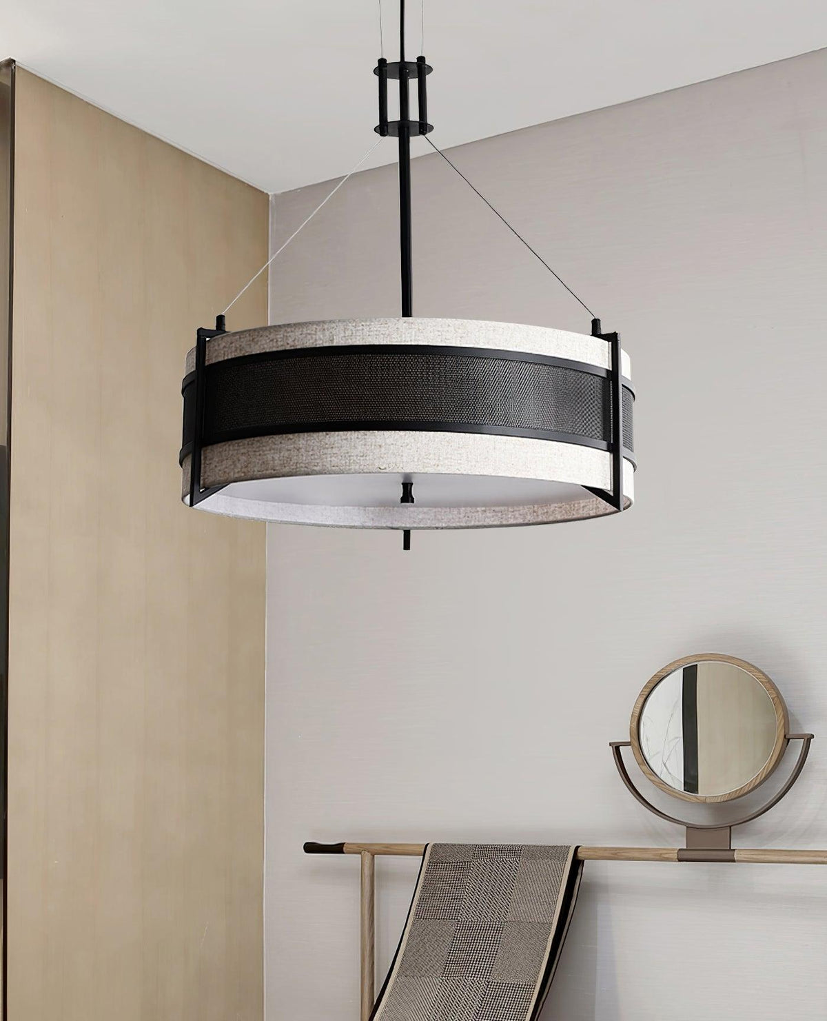 Rivanora Chandelier Pedesina Black Mesh LED