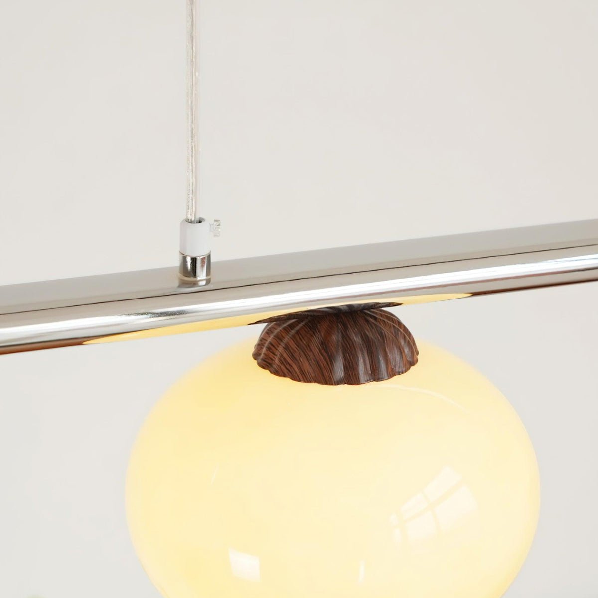 Eixu Chandelier Linear Glass Persimmon Shades