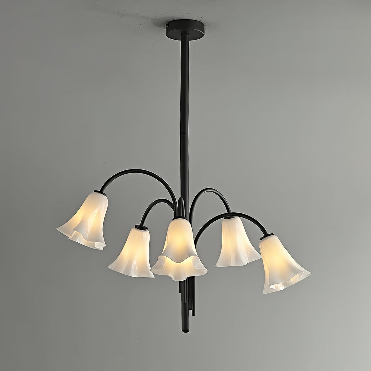 Lioreriel Chandelier Blossom Petal Glass Arms