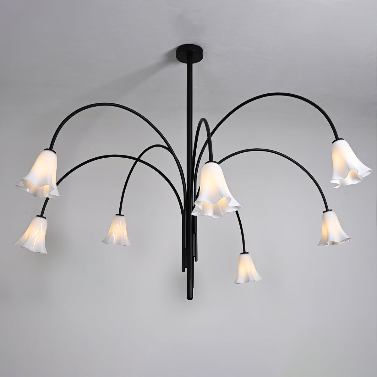 Lioreriel Chandelier Blossom Petal Glass Arms