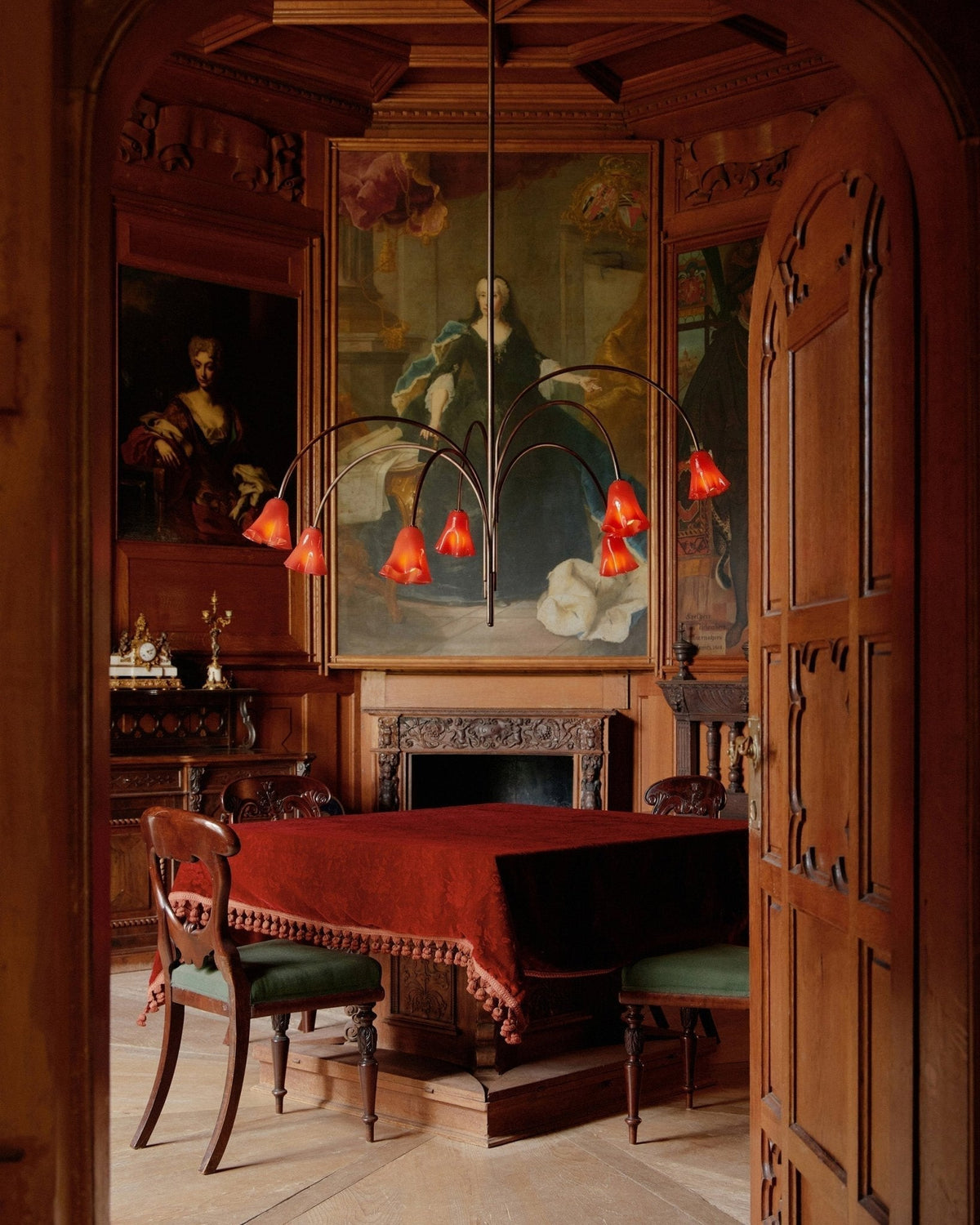 Lioreriel Chandelier Blossom Petal Glass Arms