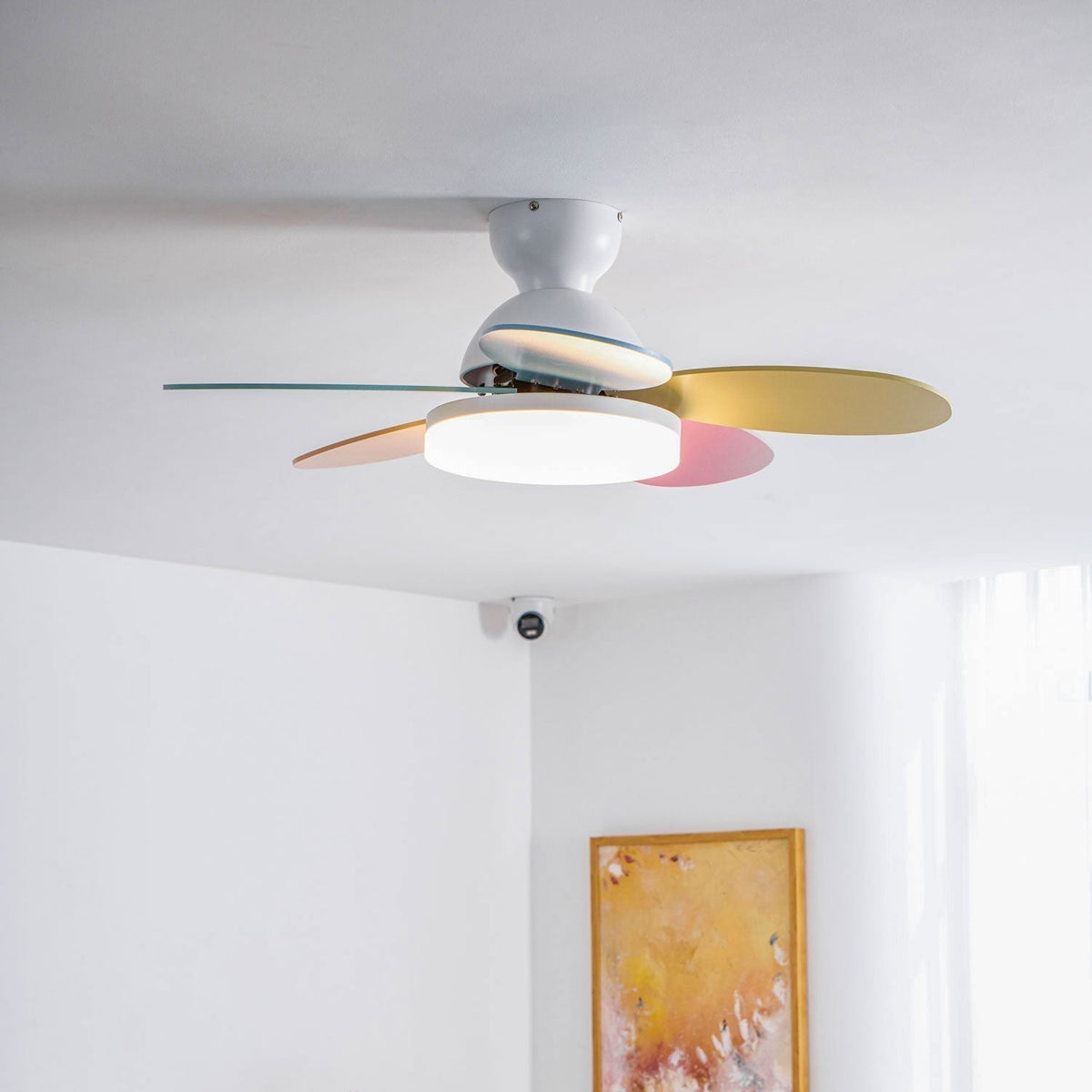 Liora Colorful Wooden Kids Ceiling Fan Light