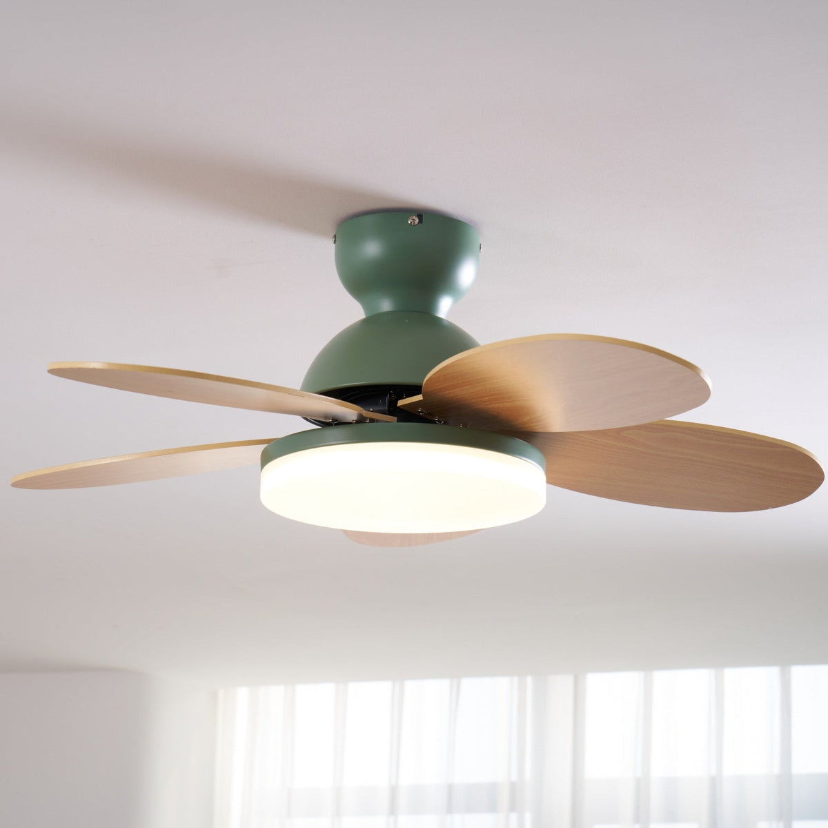 Liora Colorful Wooden Kids Ceiling Fan Light