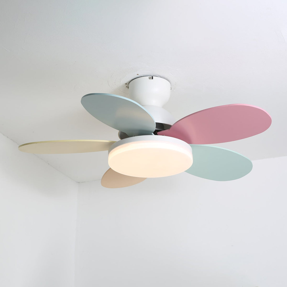 Liora Colorful Wooden Kids Ceiling Fan Light