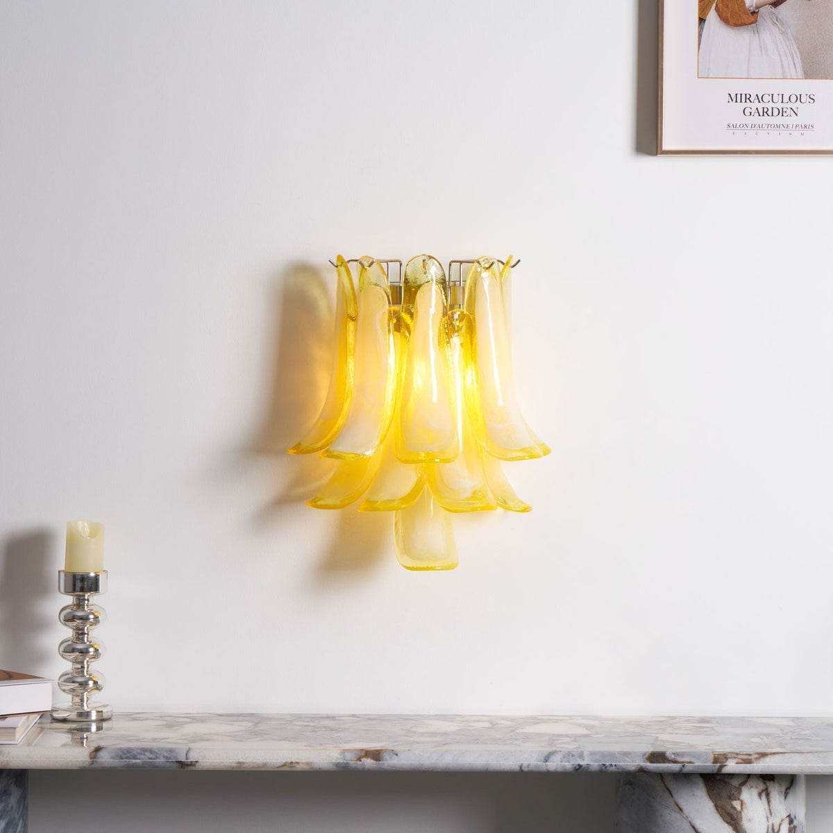 Eiraira Wall Light Petal Shaped Glass Vintage Artistic