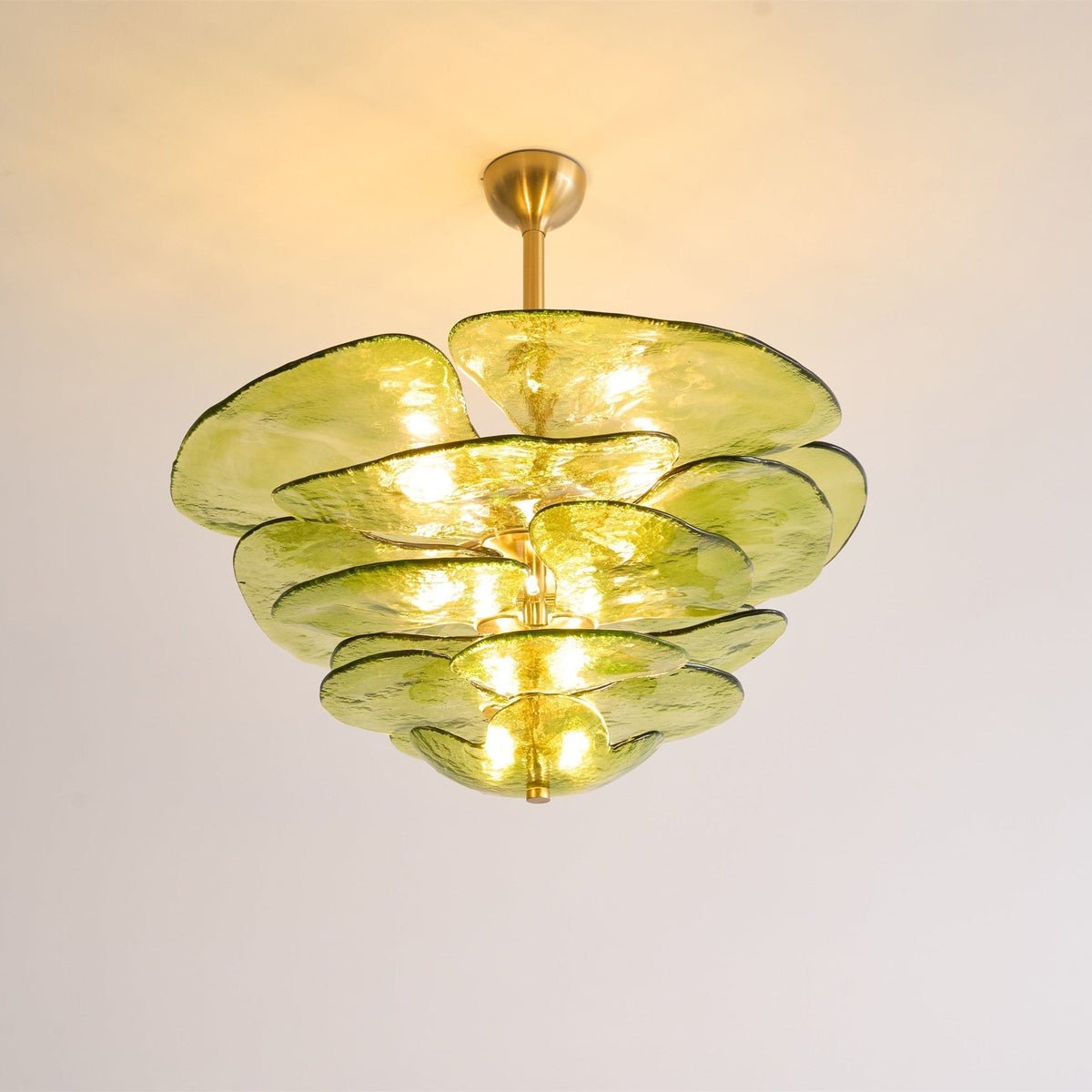 Crivs Chandelier Gold Murano Glass Petal Luxury