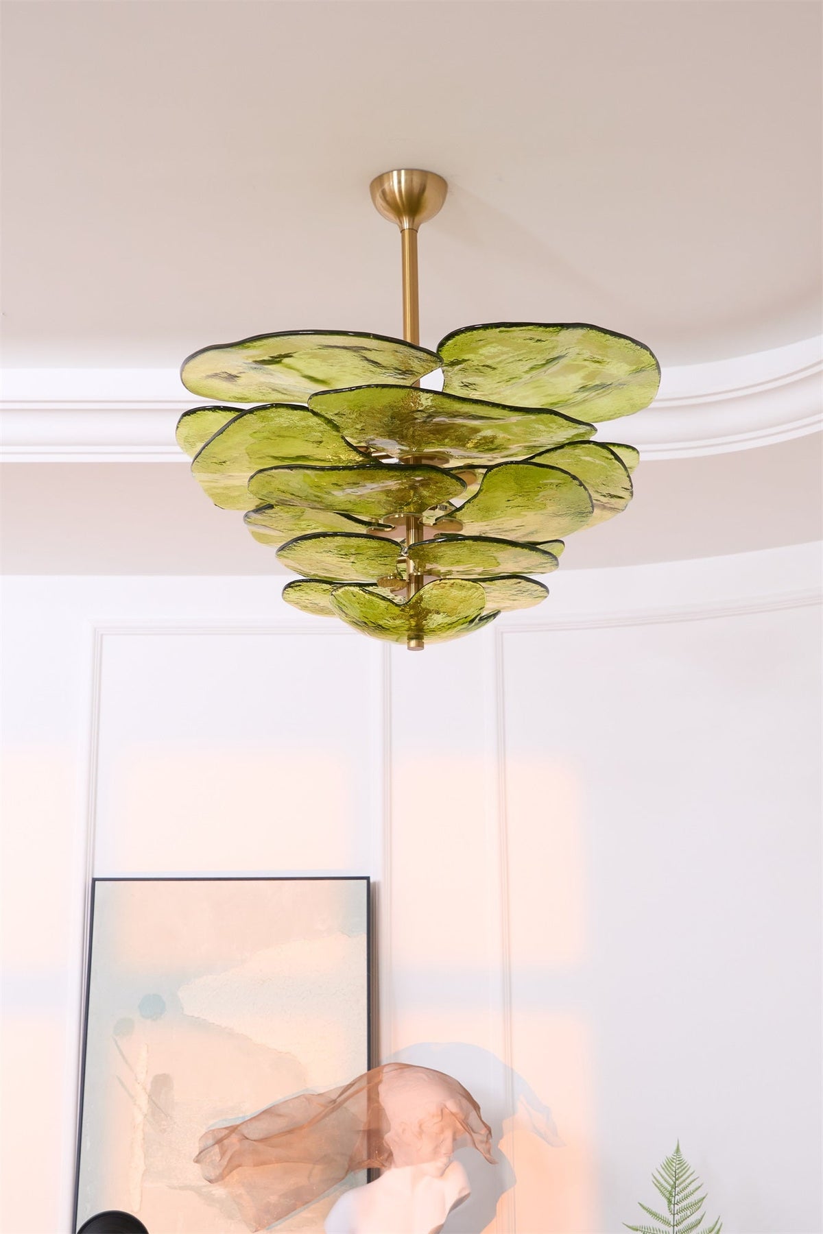 Crivs Chandelier Gold Murano Glass Petal Luxury