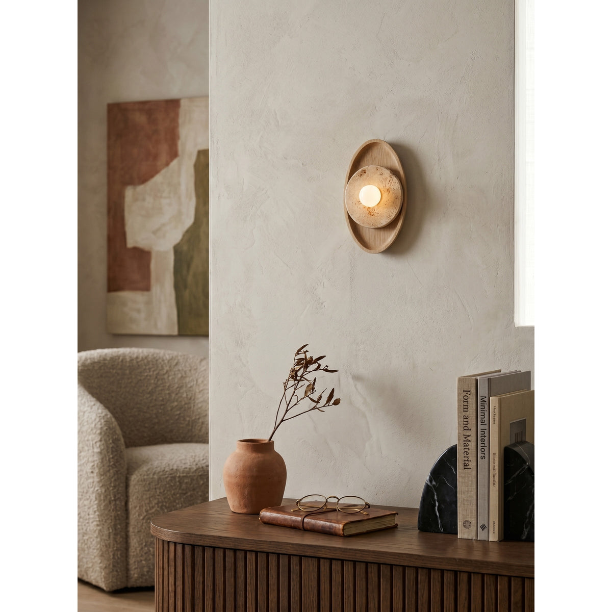 Lumenhart Travertine Wall Sconce