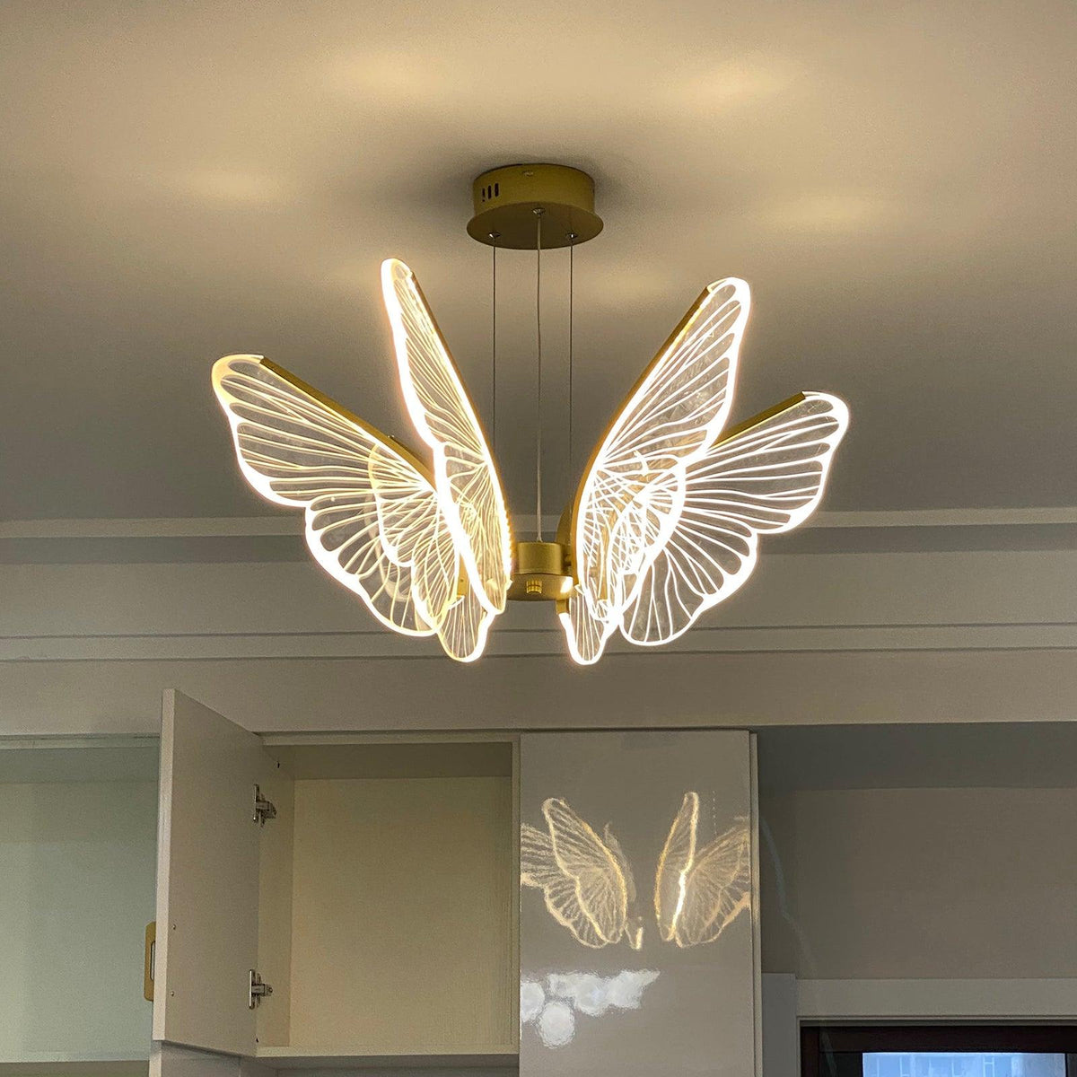Zorvi Chandelier Butterfly Wing Crystal