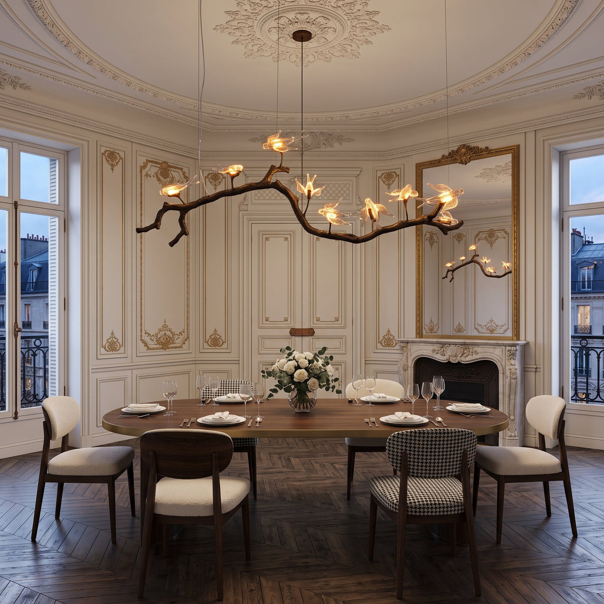 Dovemere Branch Bird Linear Chandelier