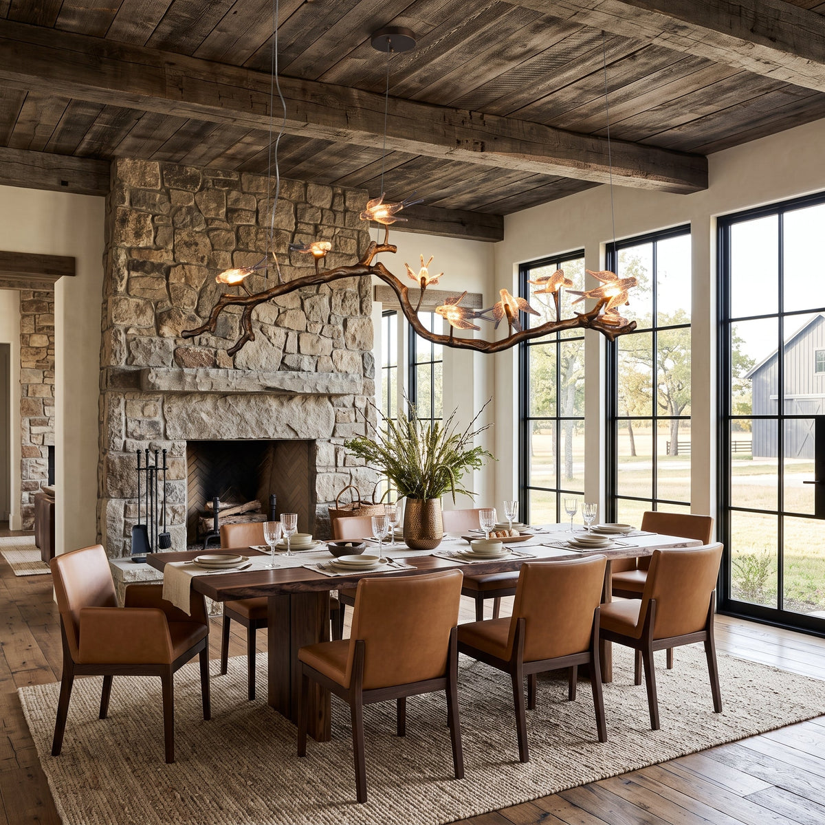 Dovemere Branch Bird Linear Chandelier
