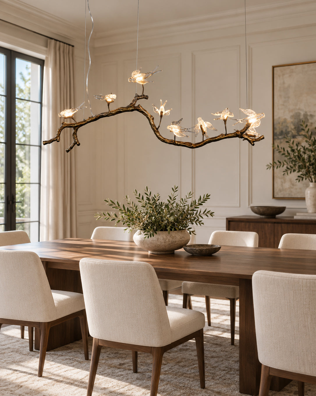 Dovemere Branch Bird Linear Chandelier
