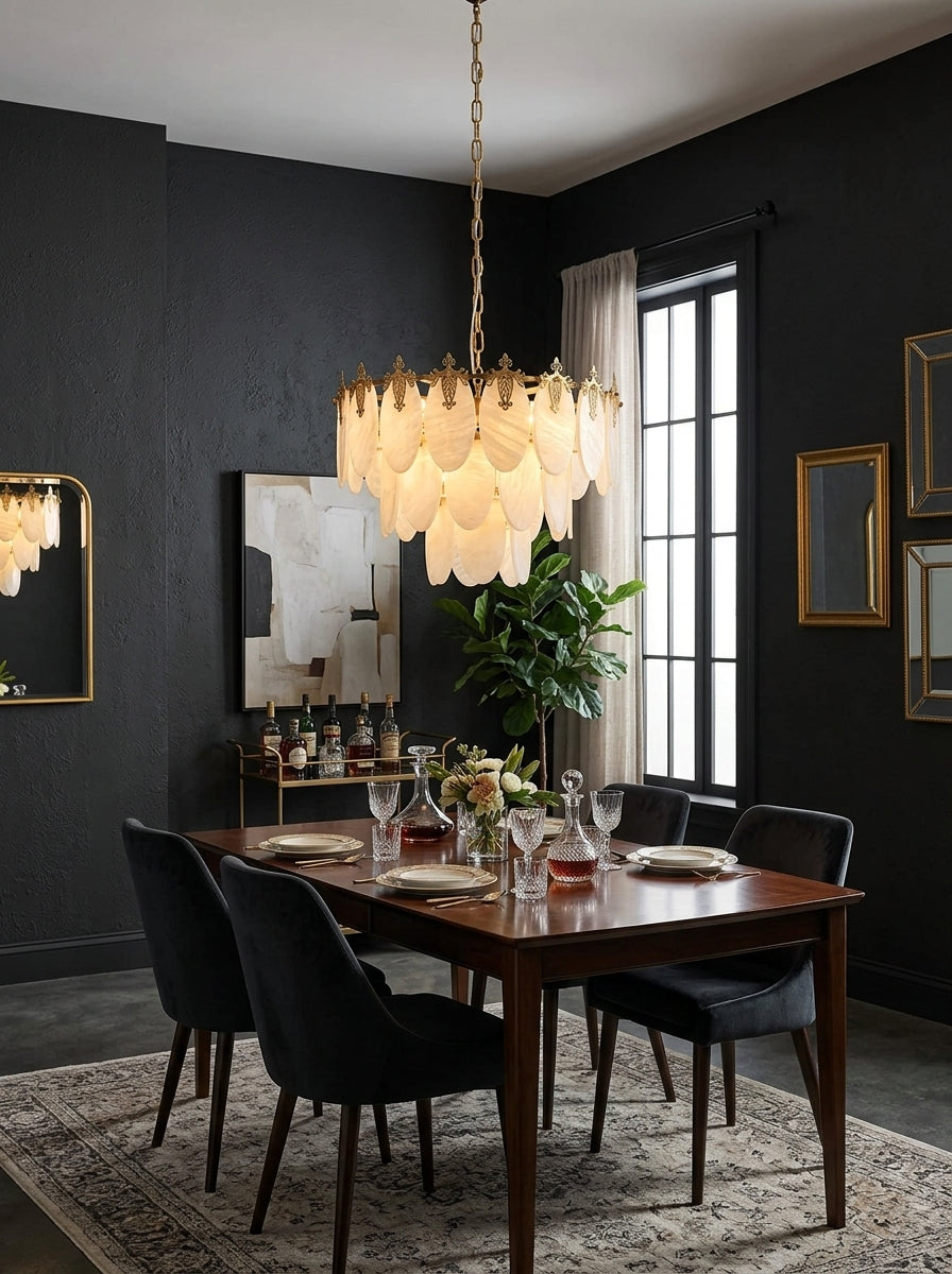 Fallowstone Botanical Alabaster Chandelier