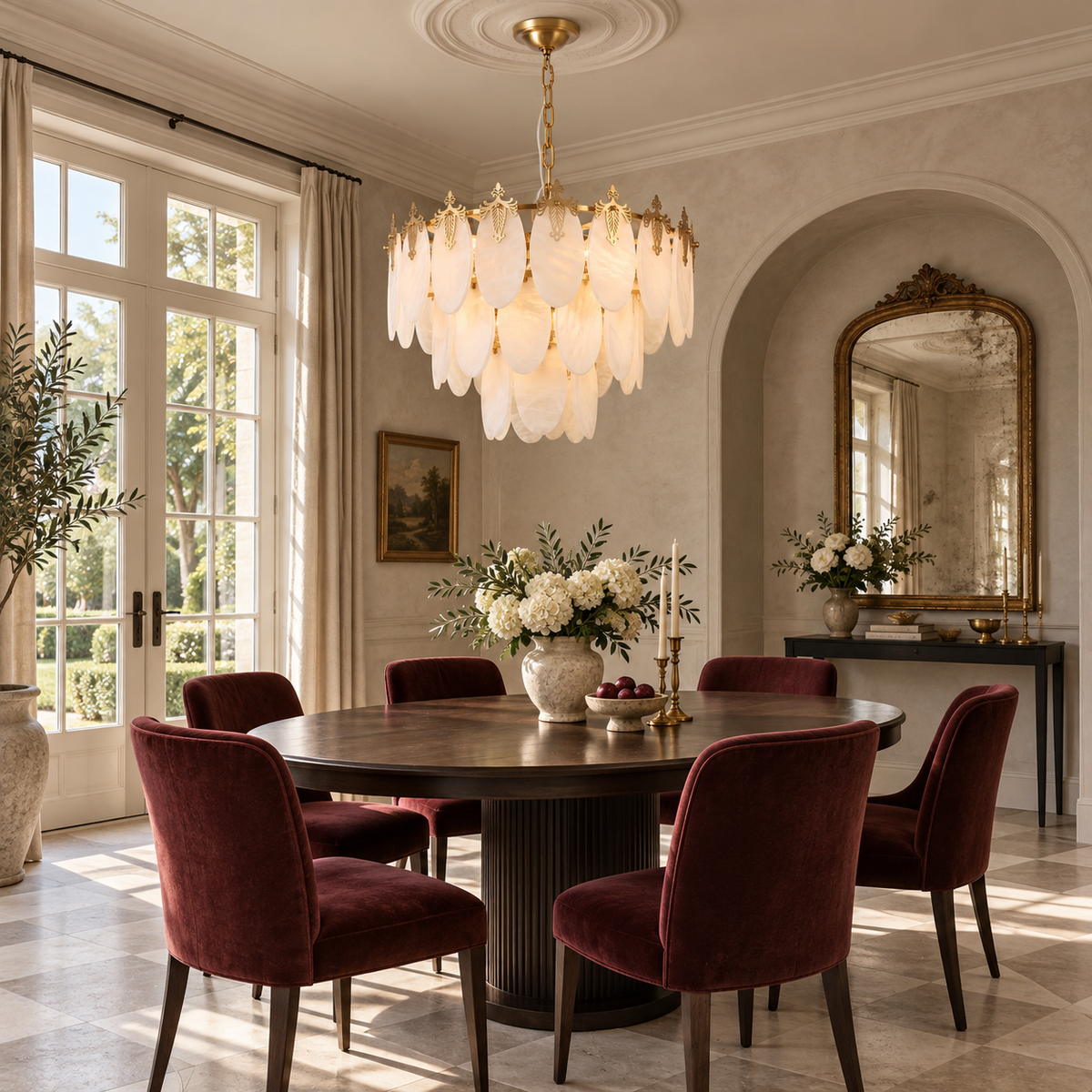 Fallowstone Botanical Alabaster Chandelier