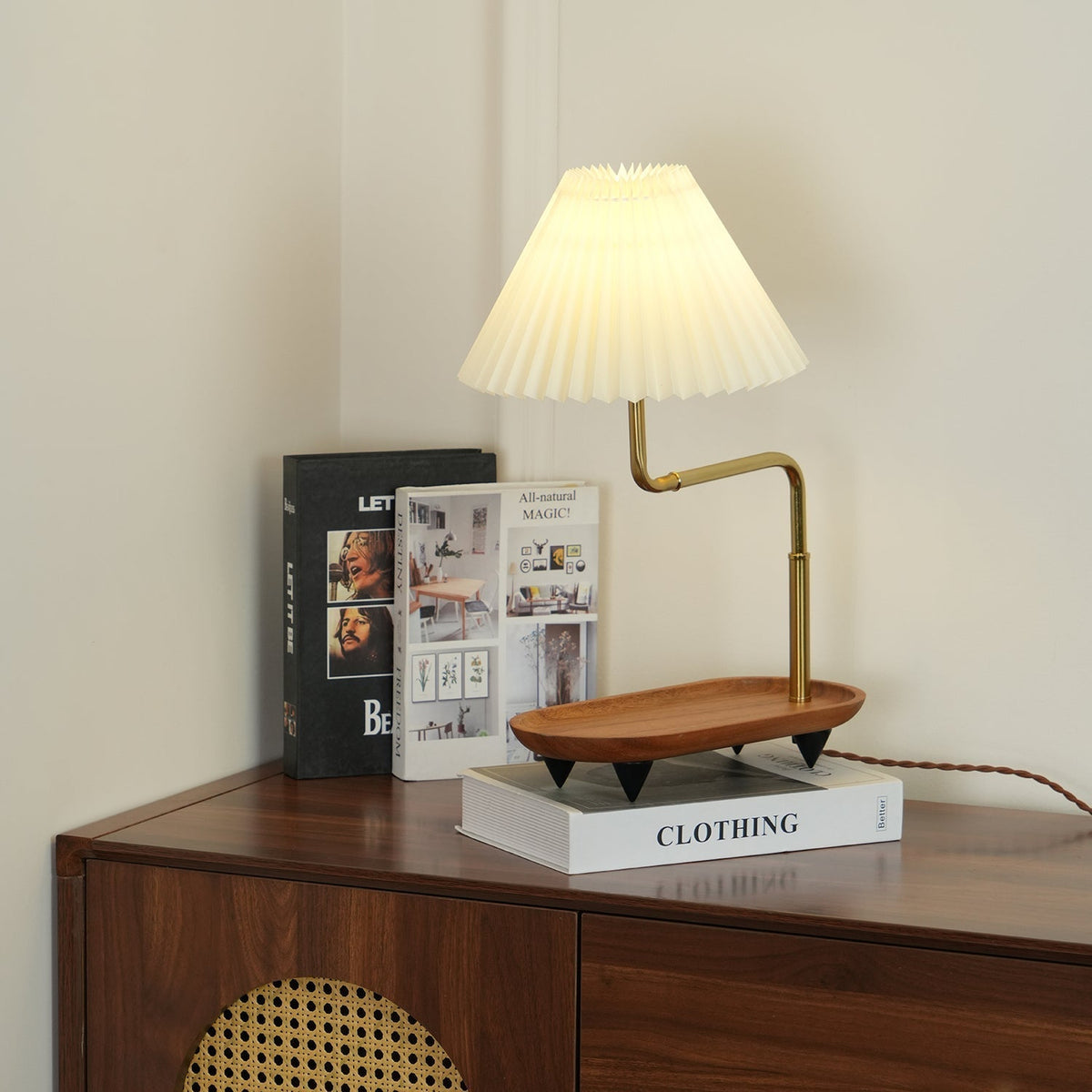 Rinenina Wooden Fabric Vintage Table Lamp