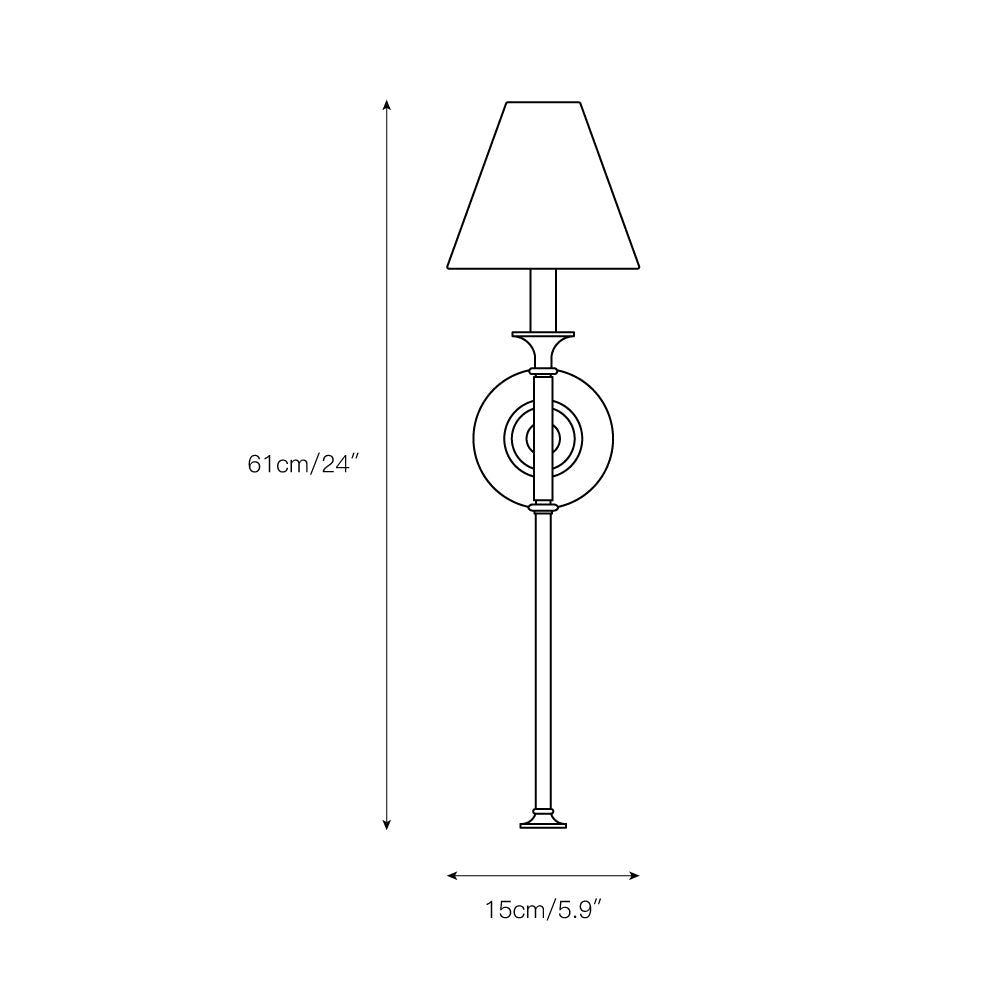 Cygnus Modern Minimalist Traditional Black Fabric Wall Lamp