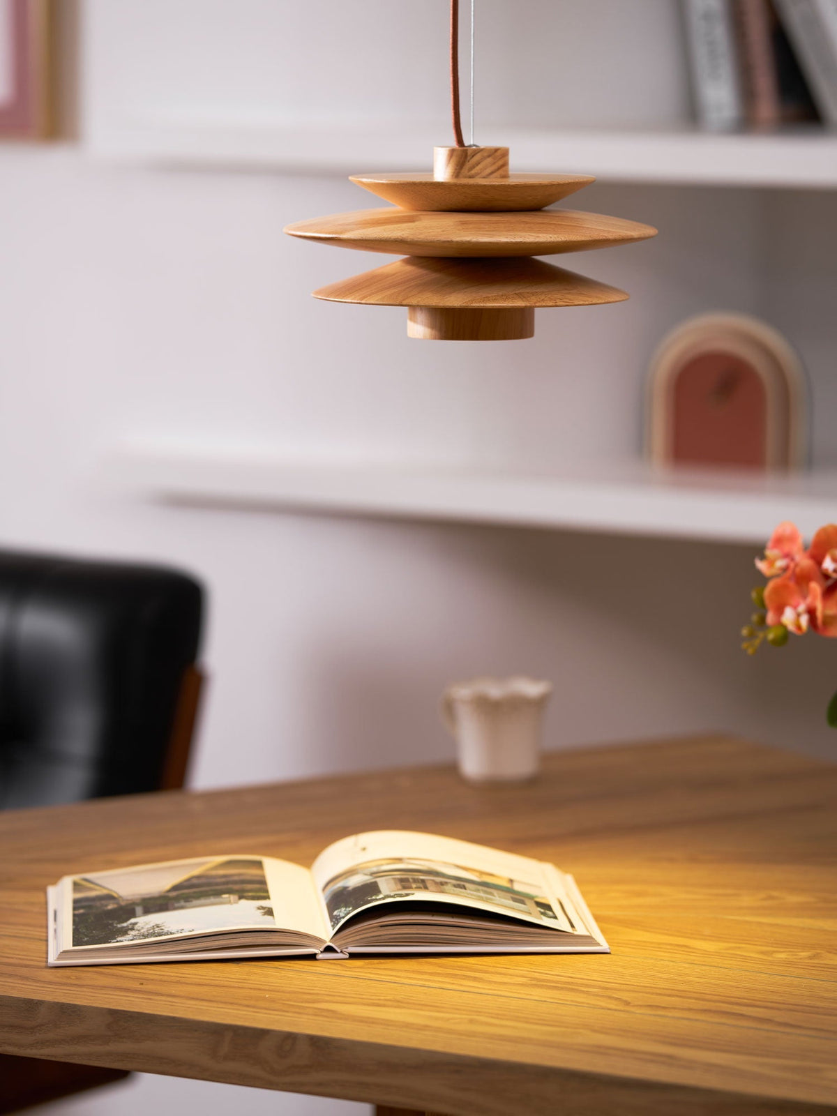 Hoko Wooden Disc Pendant Light