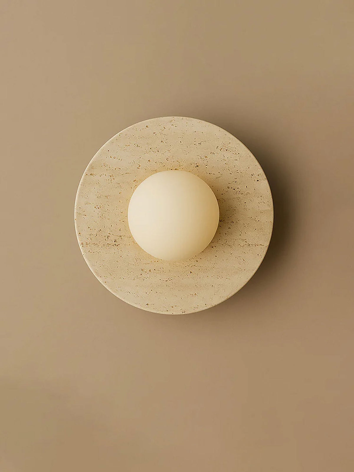 Neranenne Round Stone Disc Wall Sconce