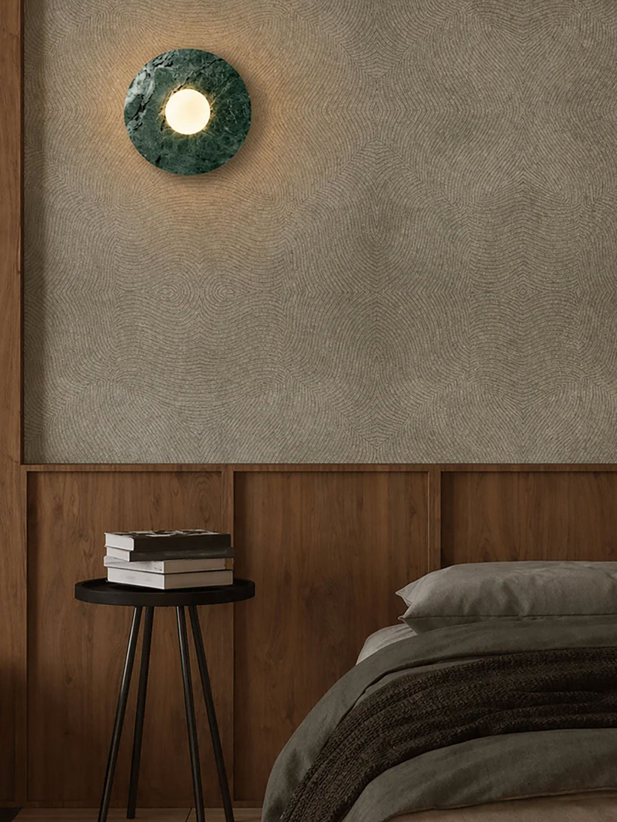 Neranenne Round Stone Disc Wall Sconce