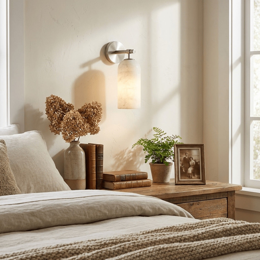 Zowen Pillar Alabaster Indoor Wall Light