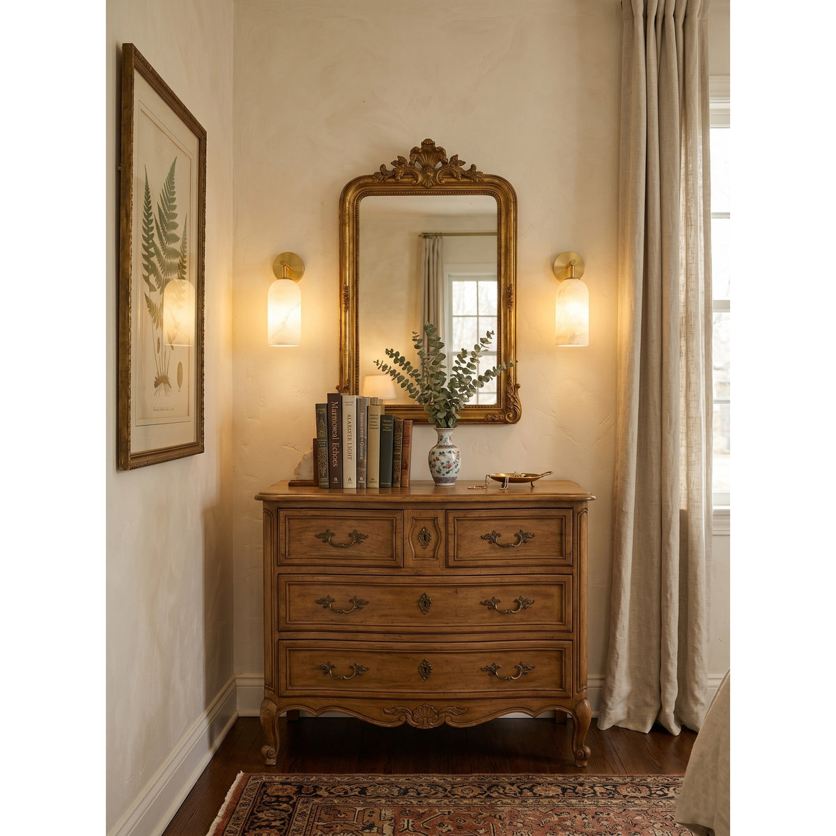 Zowen Pillar Alabaster Indoor Wall Light
