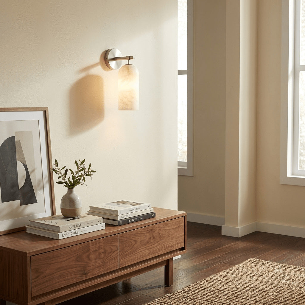 Zowen Pillar Alabaster Indoor Wall Light