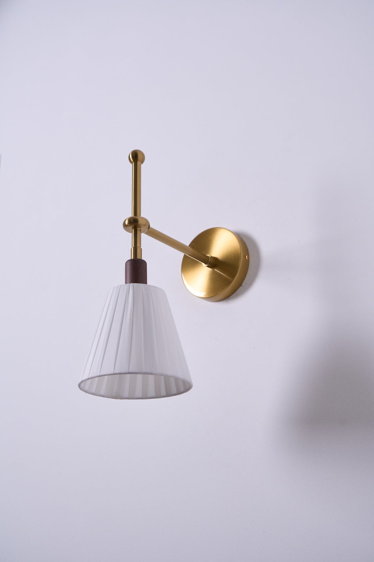 Gairm Wall Lamp Pleated Fabric Brass