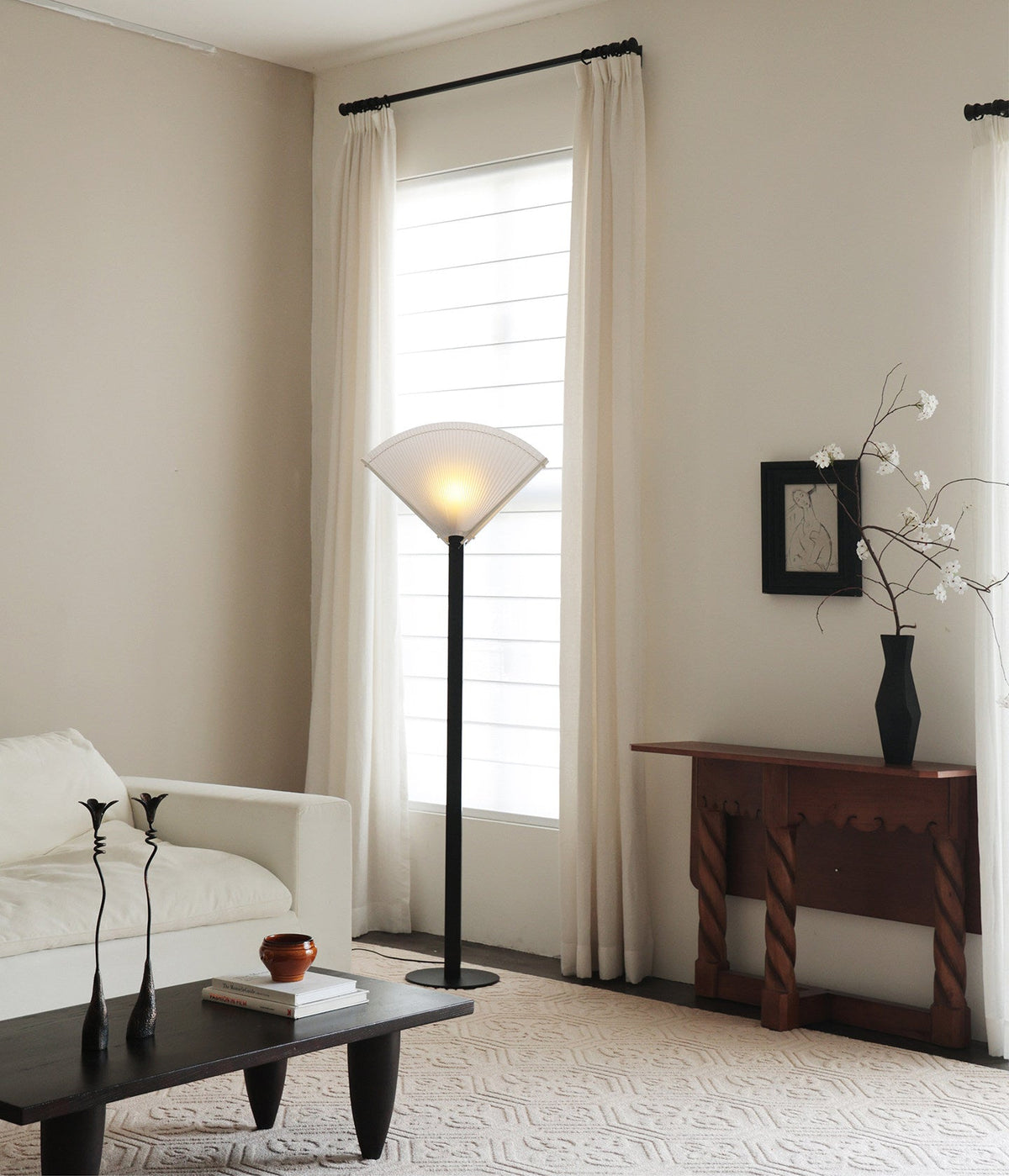 Pleated Fan Floor Lamp