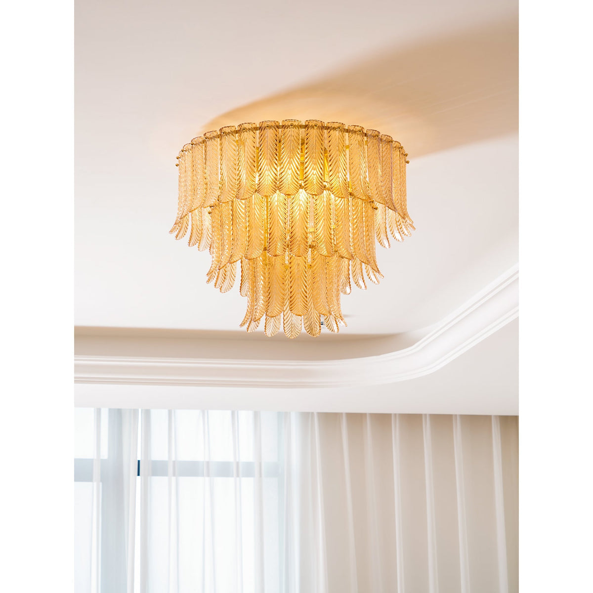 Himio Glass Flush Mount Ceiling Light