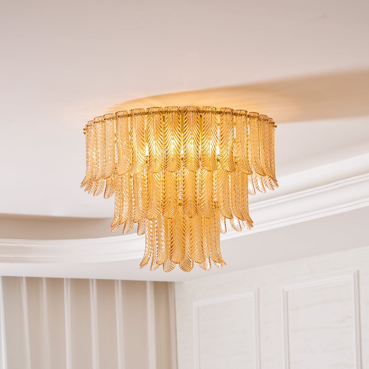 Himio Glass Flush Mount Ceiling Light