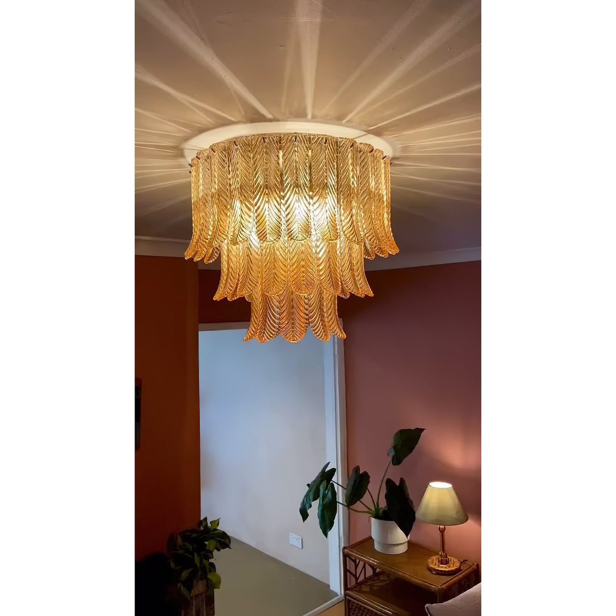 Himio Glass Flush Mount Ceiling Light