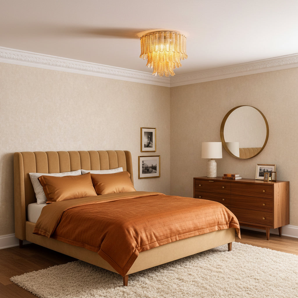 Himio Glass Flush Mount Ceiling Light