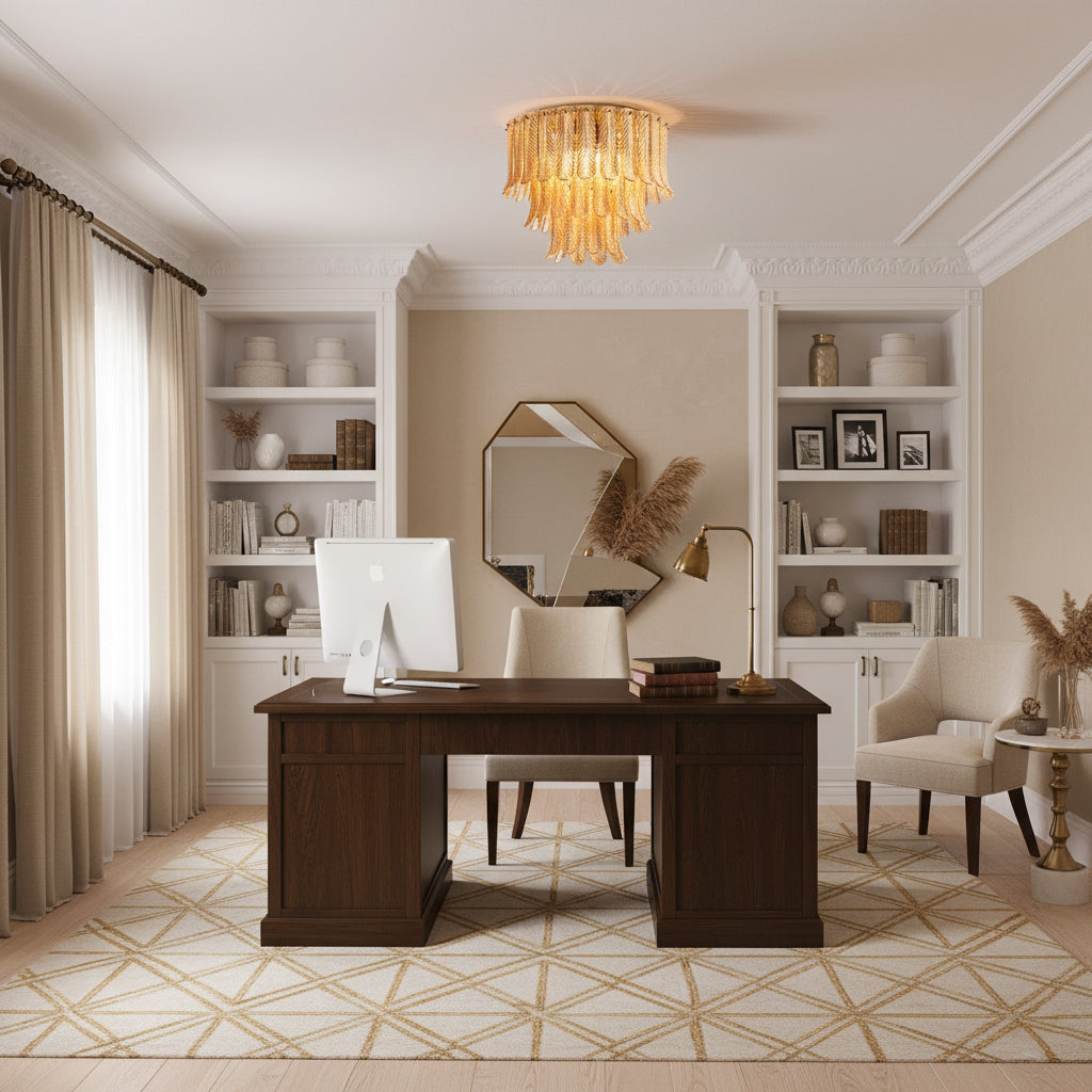 Himio Glass Flush Mount Ceiling Light