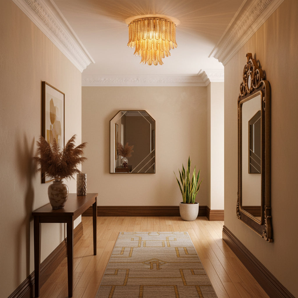 Himio Glass Flush Mount Ceiling Light