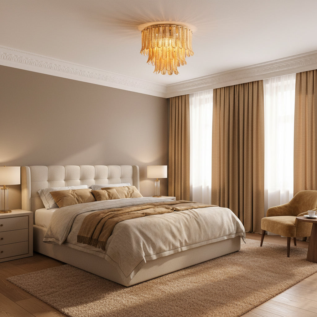 Himio Glass Flush Mount Ceiling Light